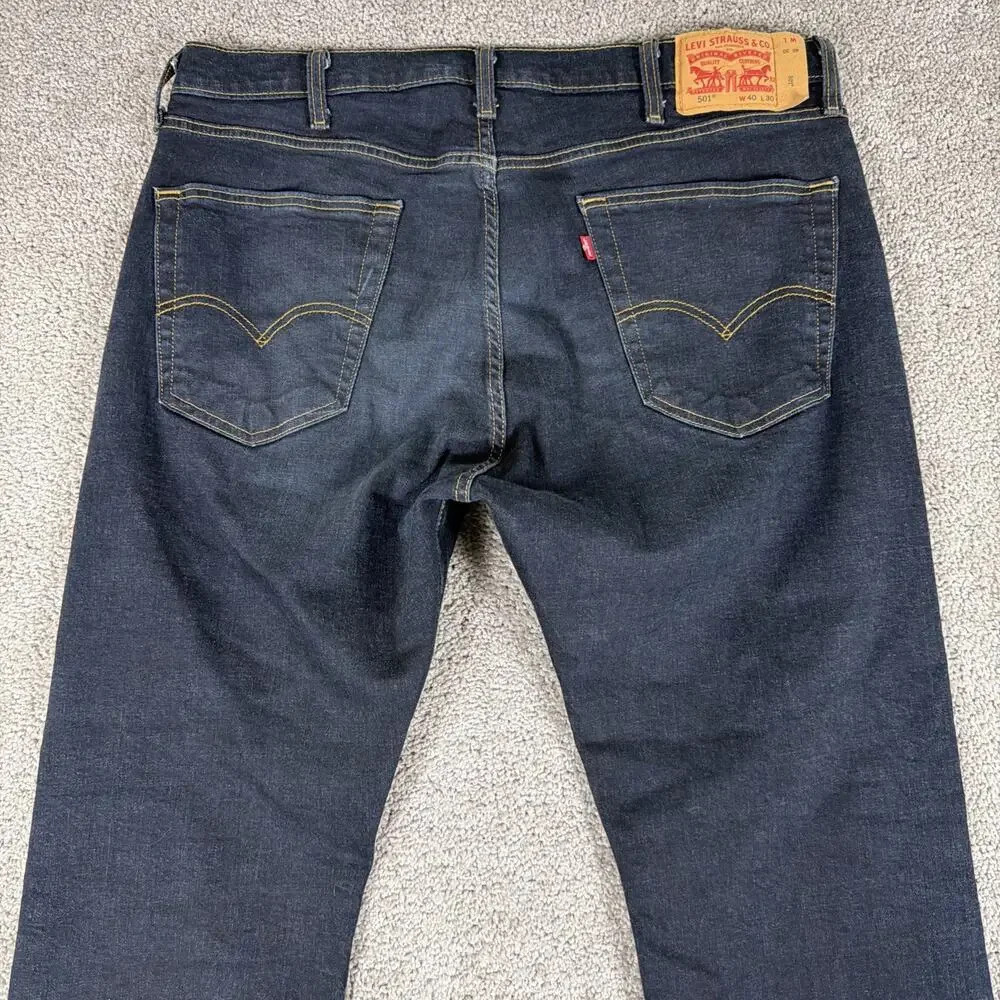 Levis 501 XX Jeans Mens 40x30 Rigid Indigo STF Raw Denim Stretch Straight Leg